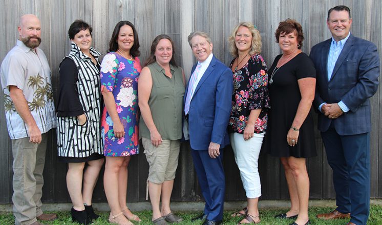 The seven members of the Pine Bush board of education and the district's superintendent