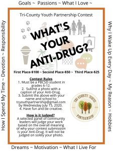 A flyer from the Tri-County Youth Partnership announcing a contest 