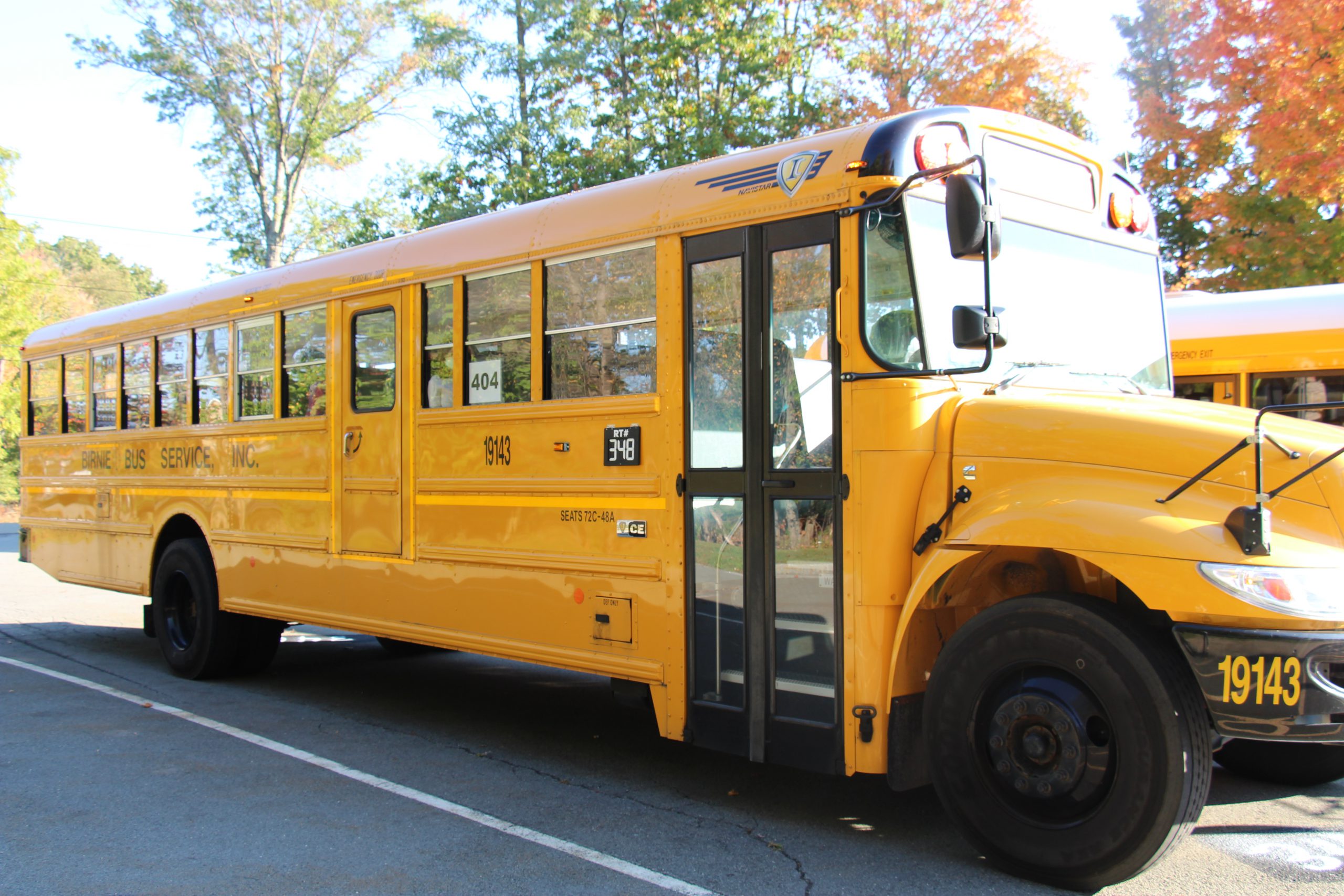 A yellow school bus