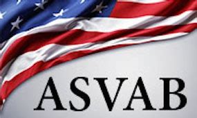 An American flag with the letters ASVAB written on the bottom