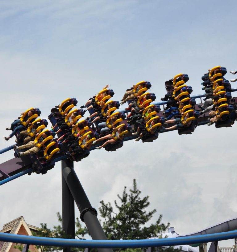 A roller coaster going sideways.