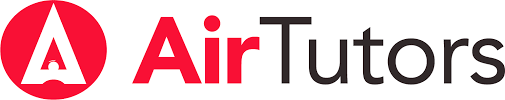 A red circle on the left with a white A in it. Next to it are the words Air Tutors, with Air in red and Tutors in black.