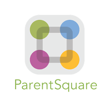 A white background. There is a square, with a different color dot on each corner, green, blue, yellow and purple. Below it says parent square.