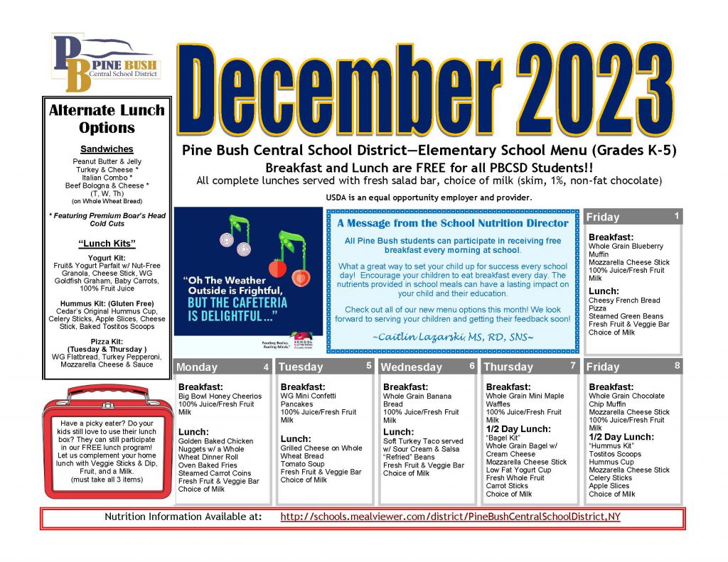 New, delicious offerings for breakfast and lunch - and grab-and-go breakfast starting this week - Pine Bush Central School District New, delicious offerings for breakfast and lunch - and grab-and-go breakfast starting this week - Pine Bush Central School District