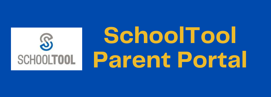 a blue background. on the left is an S and below it sas SchoolTool. On the Right says SchoolTool Parent Portal