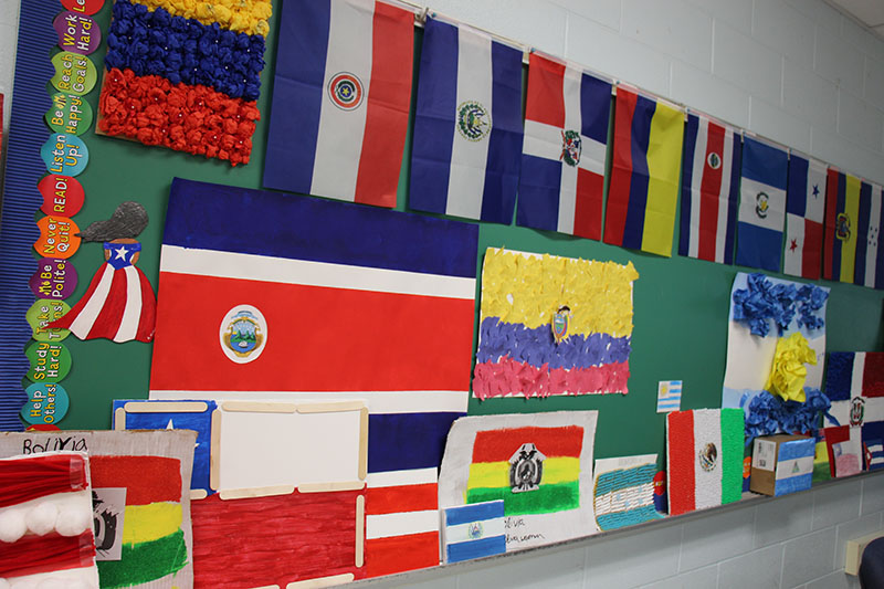 A wall of colorful flags.