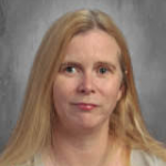 A woman with long blonde hair