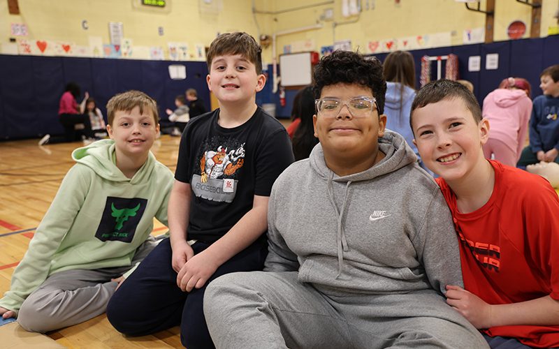A bulletin board at EJR with the Olympic rings