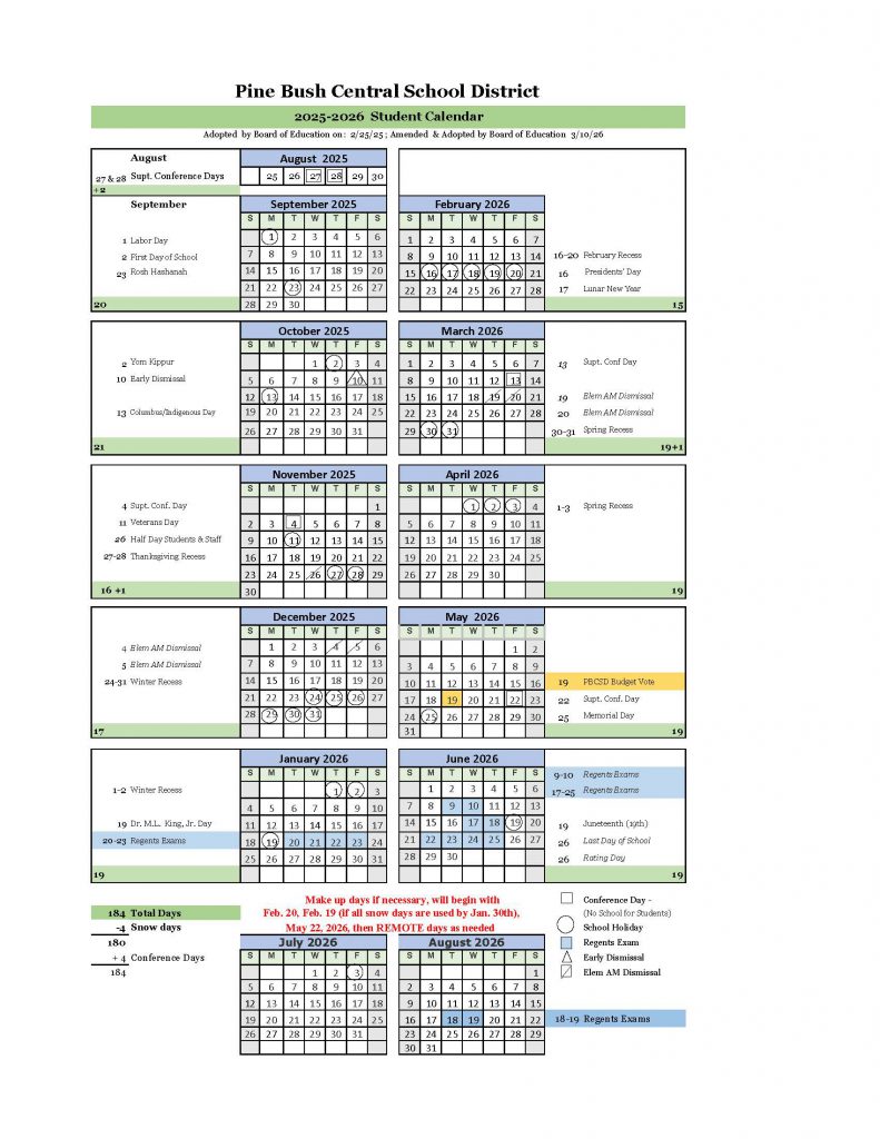A calendar grid for 2025-2026