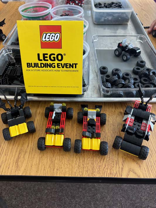 Lego Batmobile toys.