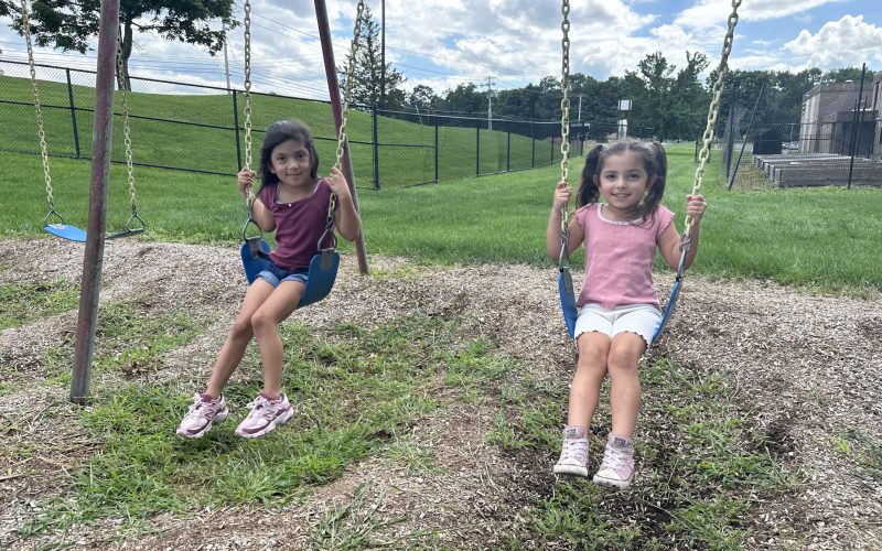 kids on swings