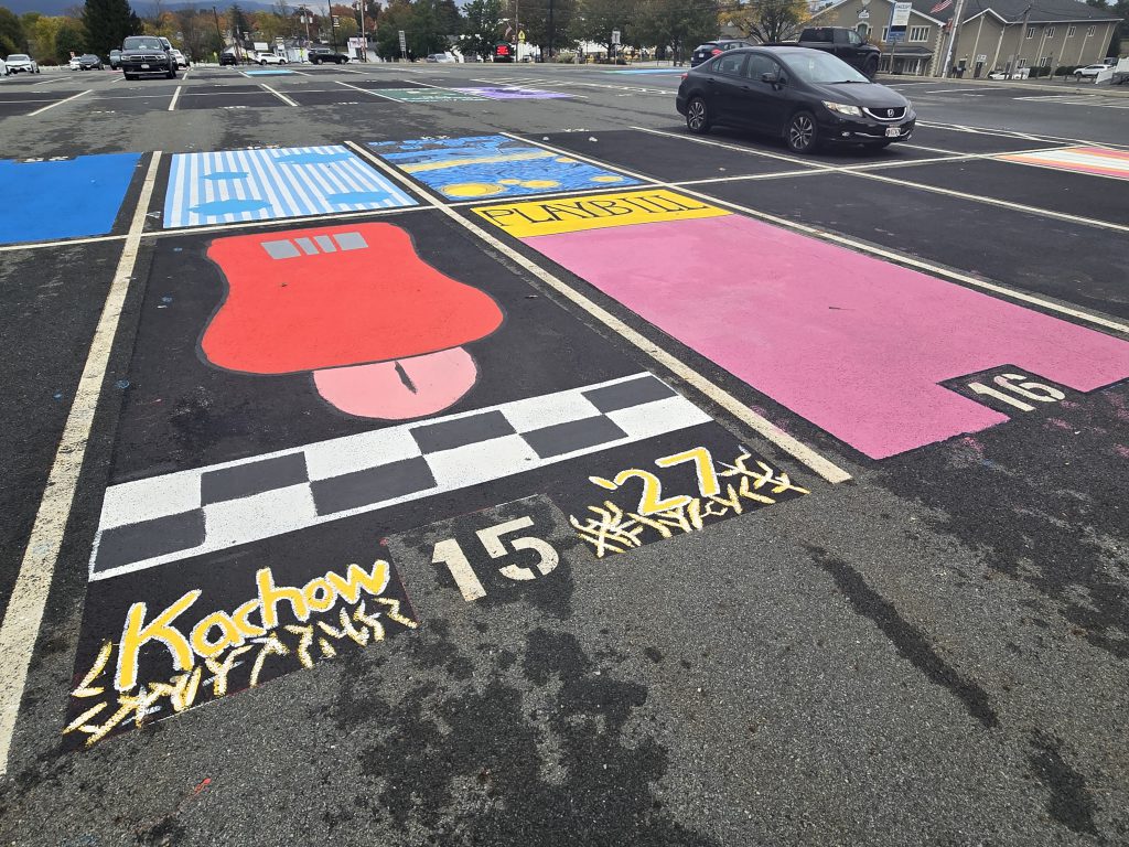 parking spots that are painted over