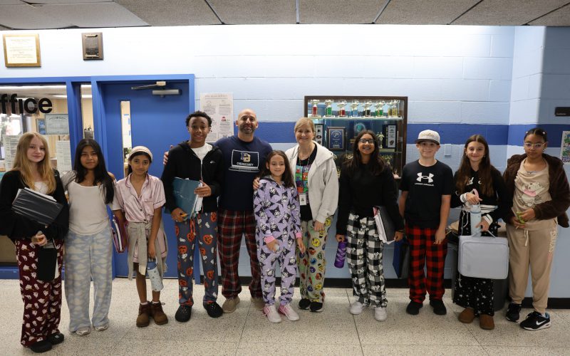 3J9A7517 kids and their principal standing together for photo