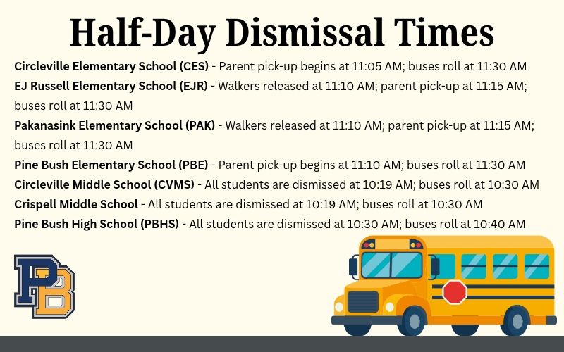 half day dismissal times