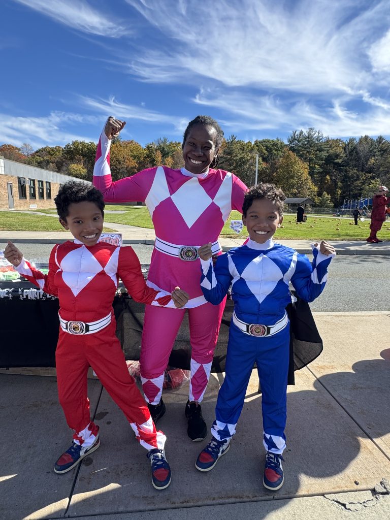elementary kids dressed in their halloween costumes